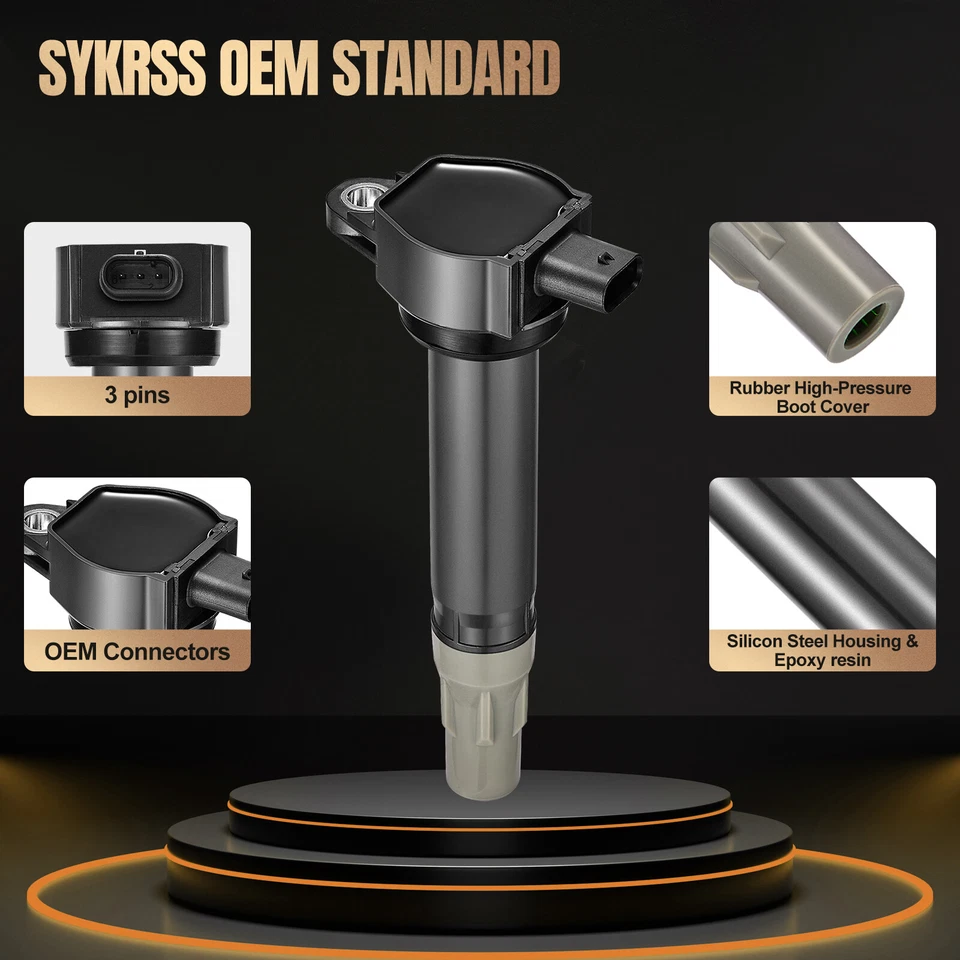 Pacote com 6 bobinas de ignição UF502 para 2008-2010 Chrysler Town & Country 4.0L V6 - Imagem 2 de 4