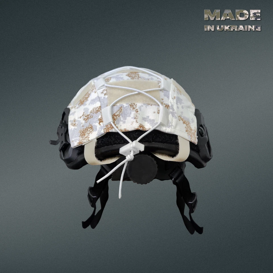 Tactical Helmet Cover for FAST Ukrainian army cover PENCOTT SNOWDRIFT snow camo - Image 4 of 4