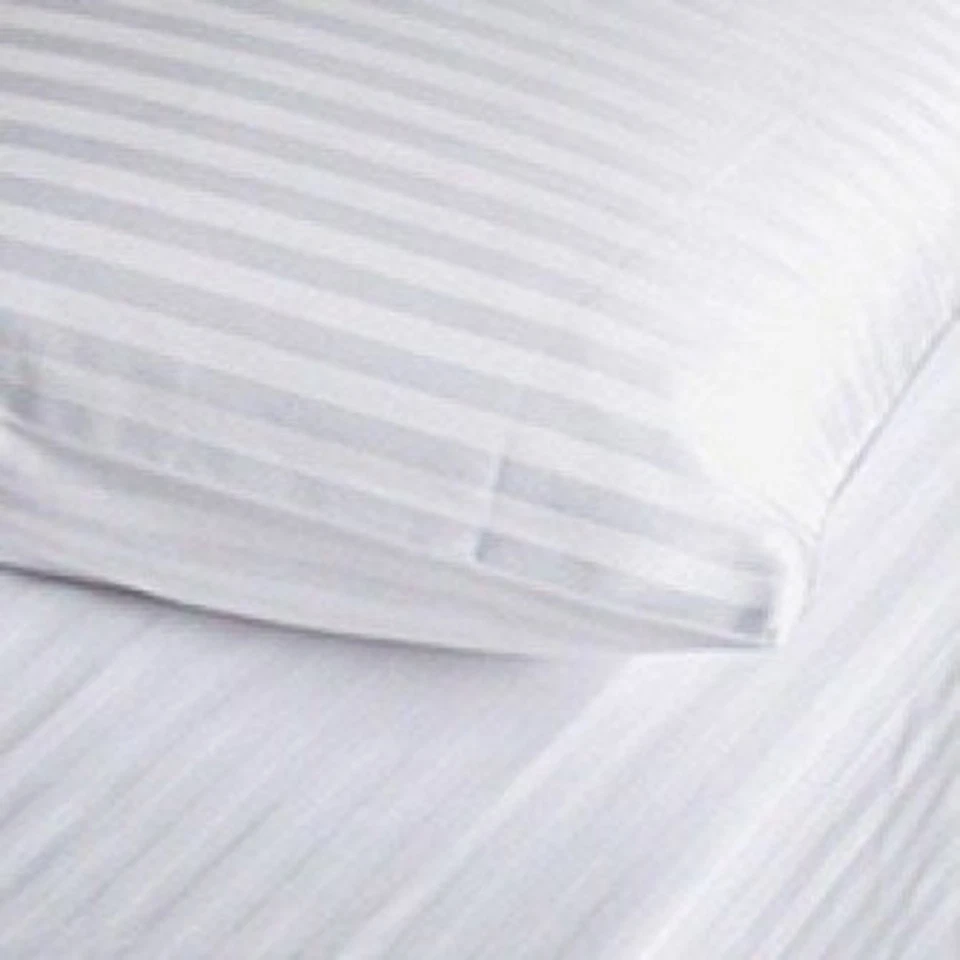 SLEEPYNIGHTS LOVE2SLEEP 5* EGYPTIAN COMBED COTTON SATIN STRIPE 250TC FLAT SHEET