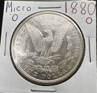 #ad 1880 O Morgan Silver Dollar Variety Coin Micro o Vam Variety UNC Details #a $145.00