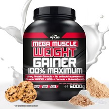 (9,80 EUR/kg) BWG Mega Muscle Weight Gainer - Cookies 'N Cream (5000g)