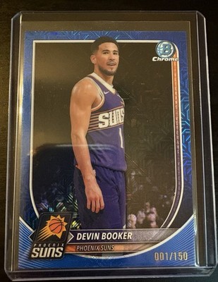 Devin Booker 2025-26 Bowman Chrome Blue Mojo Refractor /150 Suns