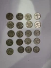 silver washington quarters lot of 20 Prior 1964 90% Silver. Circulated Quarters