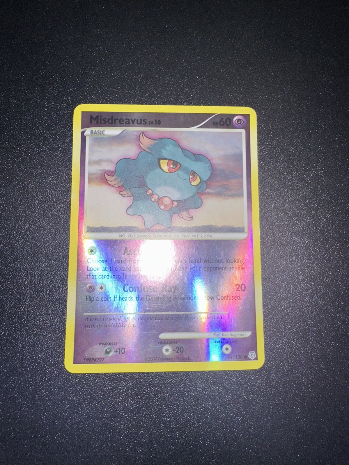 Pokémon TCG Misdreavus 91/130 Diamond and Pearl Base Reverse Holo LP
