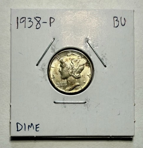 1938-P Mercury Dime 10C SILVER - Brilliant Uncirculated (BU)