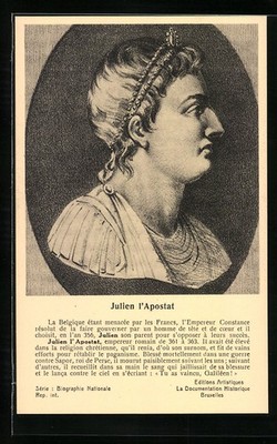 Künstler-AK Julien l´Apostat, la Belgique étant menacée par les Francs 