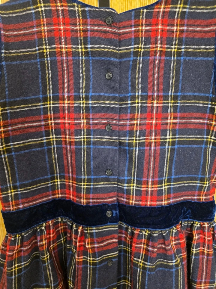 Vestido Brooks Brothers Tartán Cuadros y Terciopelo Vellón Niñas Sin Mangas a Cuadros Talla Foto 4 de 4