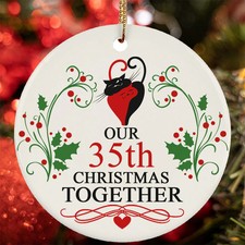 Our 35th Christmas Together Ornament Funny Cat Couple 35 Year Anniversary Gift