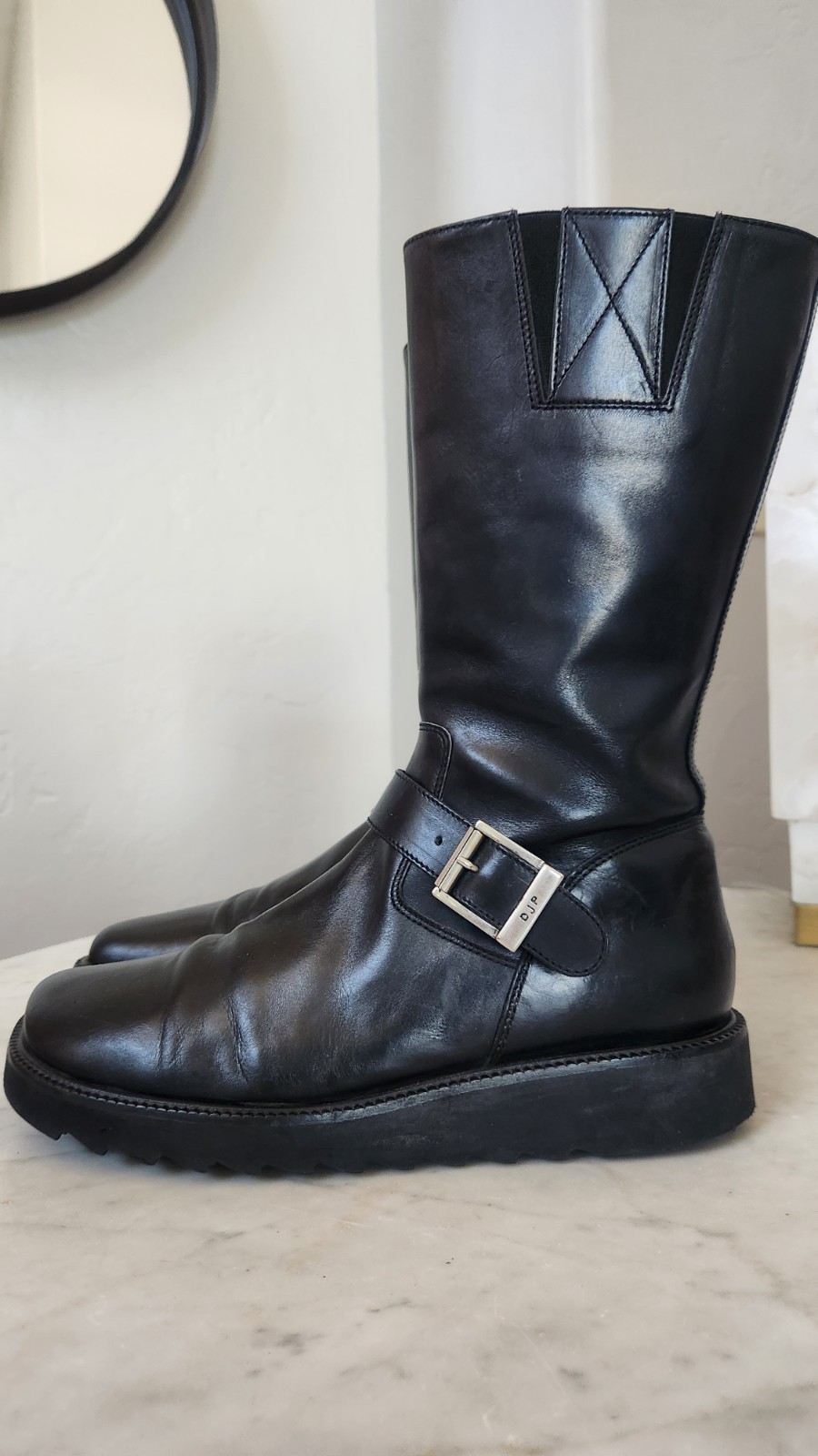 Donald J Pliner Womens Ashlan Black Biker Boots Size 9.5 image 6
