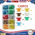 120PCS  Blade Fuse Assorted Kit Mixed Mini  Car Van Auto 5A-30A