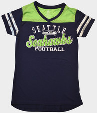 NFL Team Apparel Youth Girls Seattle Seahawks Football Shirt New M 10-12 , L 14 