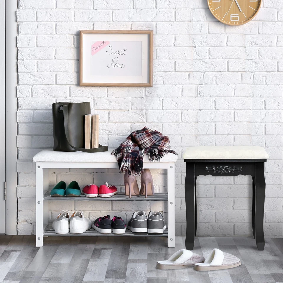 梳妆凳梳妆波设计化妆垫缓冲椅钢琴座椅黑色 — 第 4/4 张图片