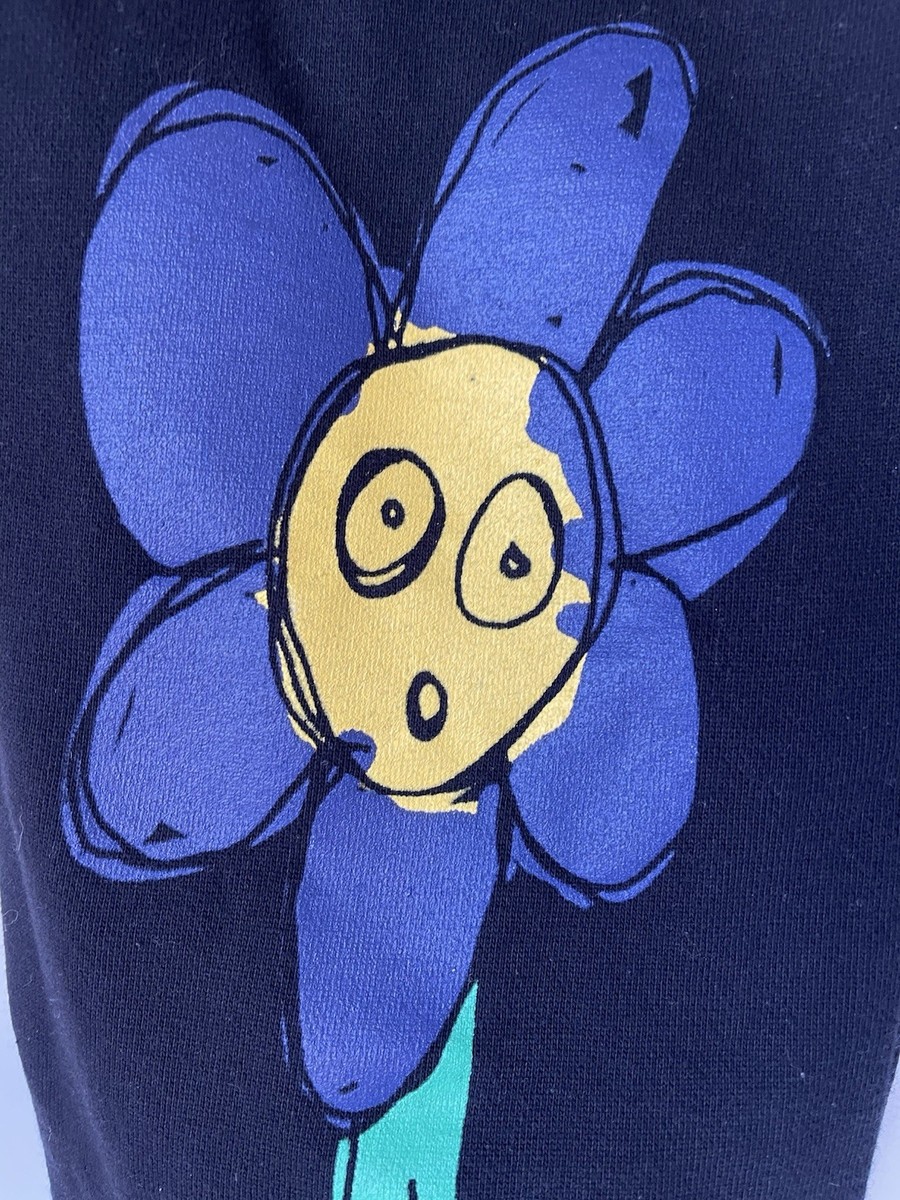 After School Special Black Sweatpants Flower Design Graphic Happy S USA View 4