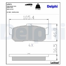 DELPHI Plaquettes de frein Arrière pour NISSAN ALMERA II Hatchback (N16) ALTIMA