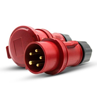 DOJA Industrial | Cee Stecker + Kupplung 380VIP44 | 16A 3P+N+E 5polig | Dreip...