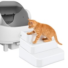 Adjustable 3 Steps Litter Box Ramp, Cat Ramp for Litter Box with Litter Trapp...