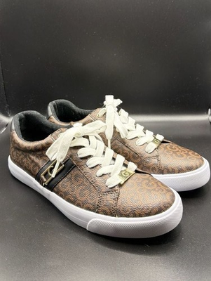 #ad GBG Los Angeles Women#x27;s Onfre Brown Monogram Logo Sneakers Size 8 $35.00