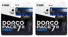 Dorco Pace 7 II Shaving Fresh Razor 7- Blade Refill 8 Cartridges