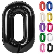 Black Number 0 Balloon 40 Inch - 0 Balloon Number, 0th Birthday Decorations