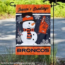 Denver Broncos Holiday Winter Snow Official Garden Yard Banner Flag