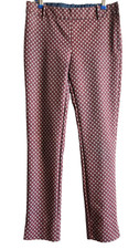 Mango Suit Stylish Mid-Rise Pants Geometric Print  US4/Eu36 Festival Holiday 