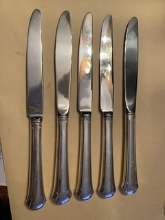Qty 5 Towle Candlelight Sterling Silver Handle Dinner Knife Total 302 Gram. B