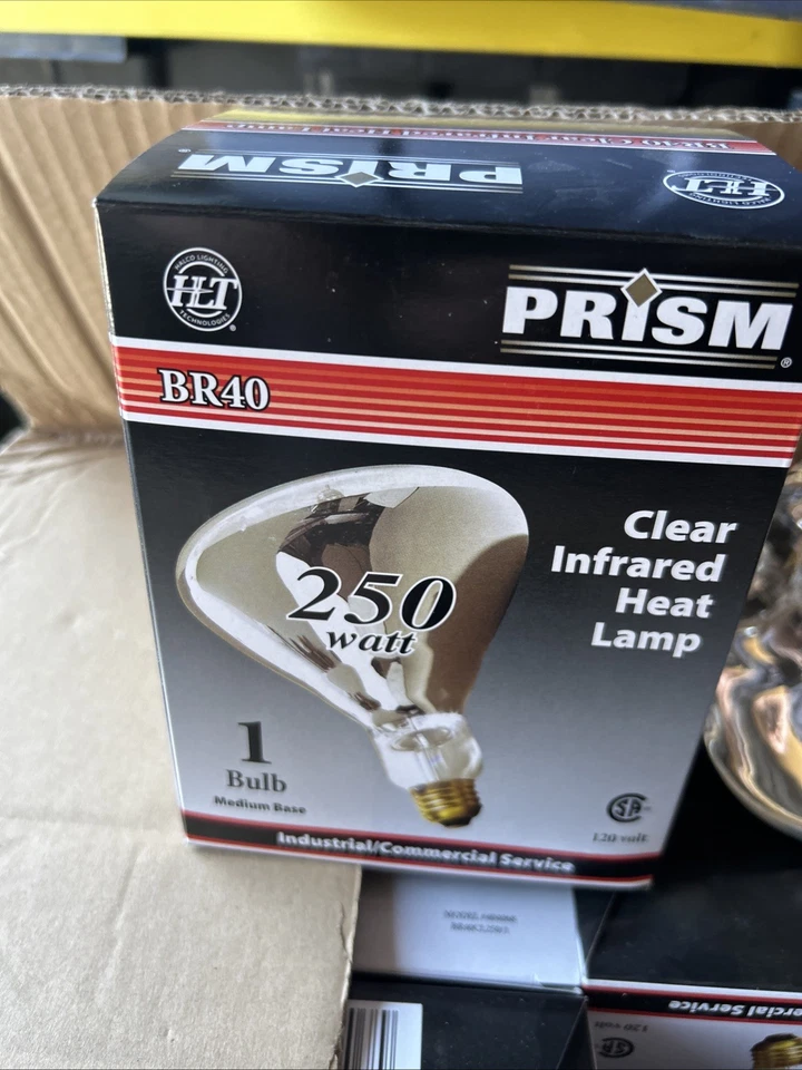 HALCO BR40 250 WATT 120 VOLT HEAT LAMP CLEAR MEDIUM BASE NEW Case Of 12 - Image 2 of 4
