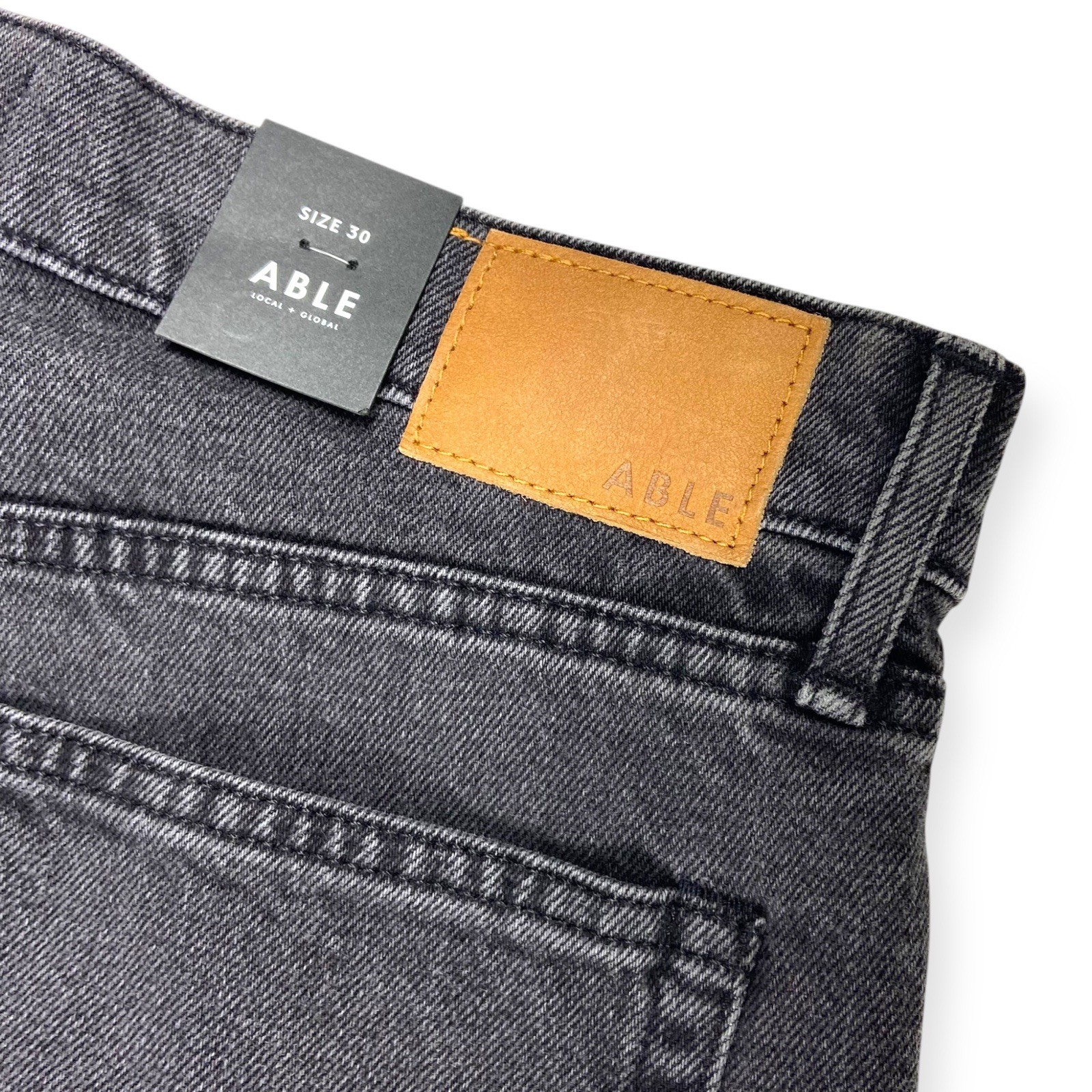 ABLE Women's Becky Straight Leg Jeans Gray Wash 30