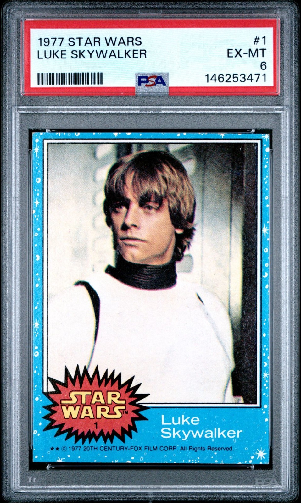 1977 TOPPS STAR WARS LUKE SKYWALKER #1 PSA 6