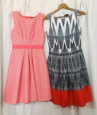 Lot 2 Tahari Arthur S. Levine Sleeveless Dress Size 2 Lined Cocktail Summer MIDI