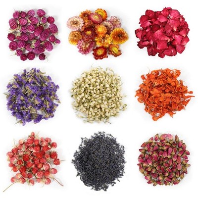 9 Bags Dried Flowers,100% Natural Flowers Herbs 9 bags*7g, 9 Bags*7g