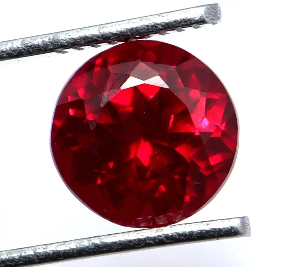 5.75 Ct Natural Certified Red Ruby Round Cut Loose Faceted Gorgeous Gemstone - Image 3 of 4