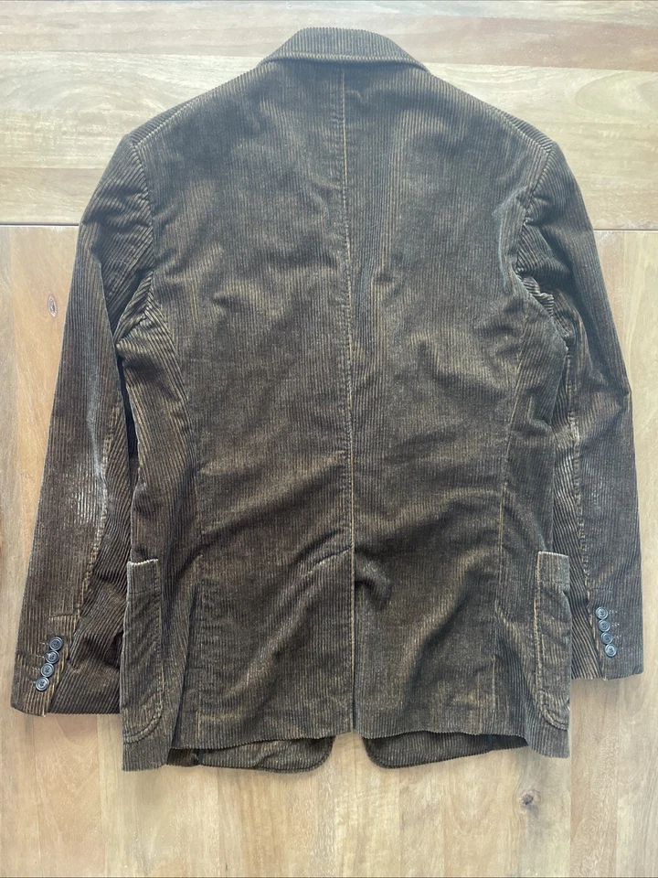Vestimenta Spa Giorgio Armani Brown Corduroy Jacket Mens 44R Slim Fit Sport Coat - Image 2 of 4