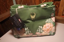 Loungefly Marvel Loki Floral Handbag Green Infinity Saga Tote Bag NEW w/ Strap