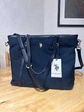 Image of US Polo Assn Navy Blue & Gold TOTE Shoulder Bag Houston New school work study