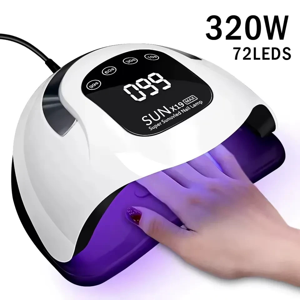 X19 MAX 320W SUN UV LED Nail Lamp 72 Beads Gel Dryer Professional