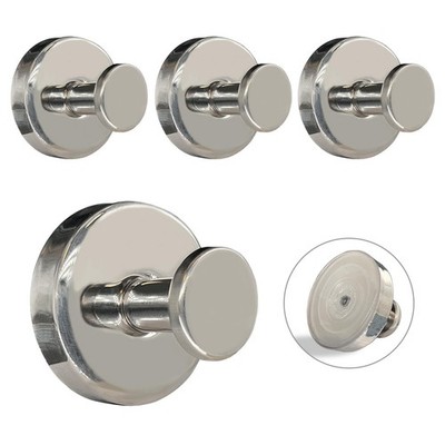 Welsa Suction Cup Hooks for Shower - 4 Pack, Chrome - Stainless Steel,