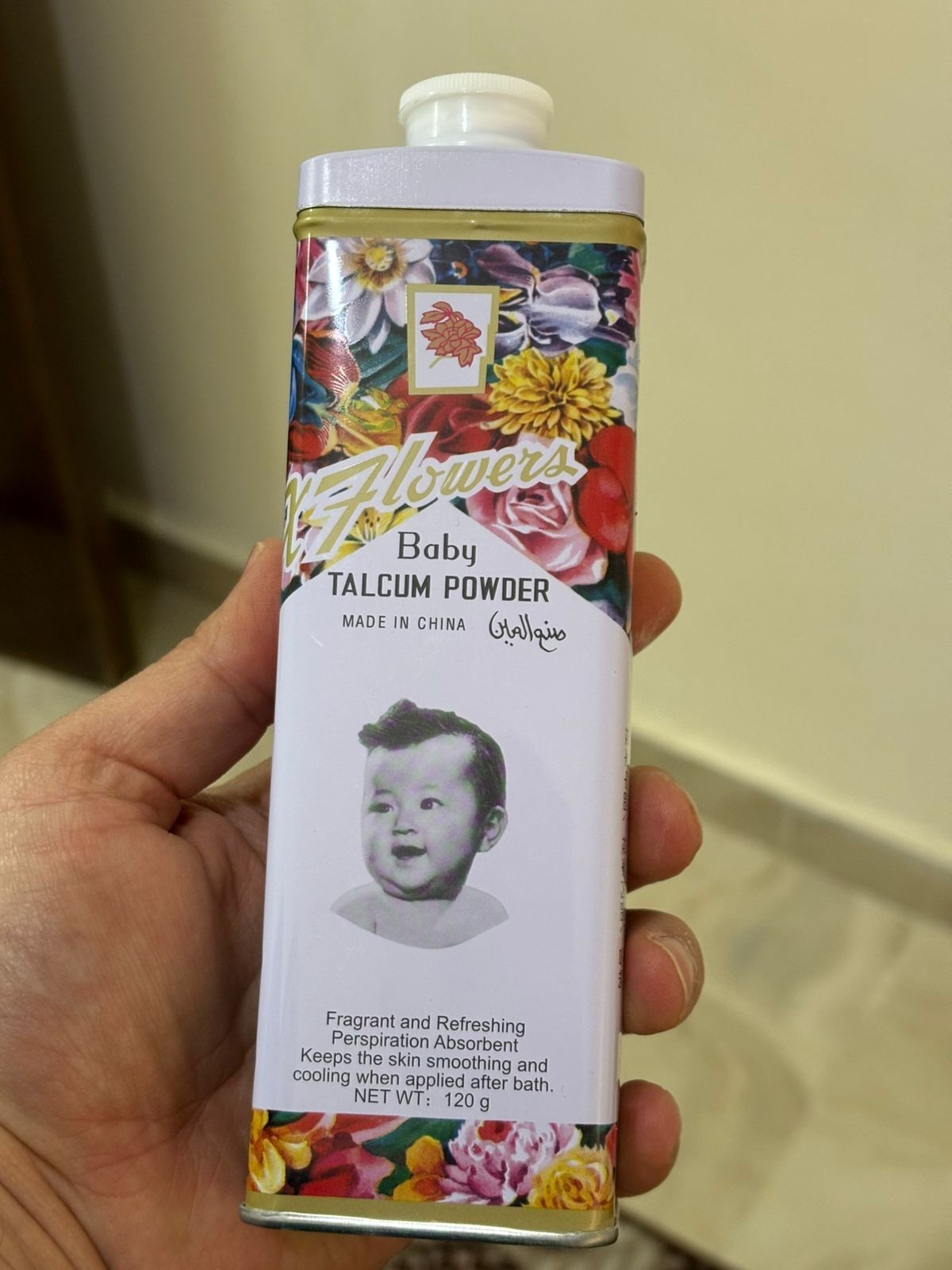 Vintage Style 7 Flowers Baby Talcum Powder 120g - Fragrant &