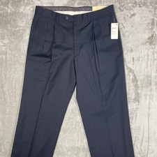 NEW Lauren Ralph Lauren Men  s Pants 34x34 Navy Blue Dress Pant 34/34 Pleated NEW