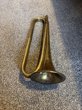 brass military bugle made by Mayers & Harrison Manchester, England, dated 1947