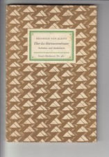 Insel-Bücherei, IB Nr. 481,Über d. Marionettentheater,H. von Kleist,Leipzig,1954