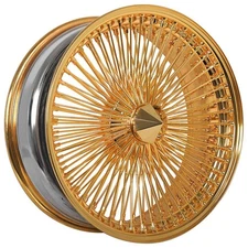 20x8" LA Wire Wheels FWD 150-Spoke Straight Lace American Gold Plating Rims(B03)