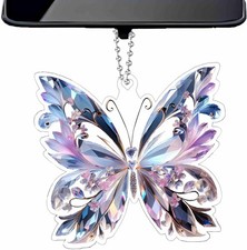Crystal Butterfly Car Hanging Accessories Purple Aesthetic Rear View Mirror Char