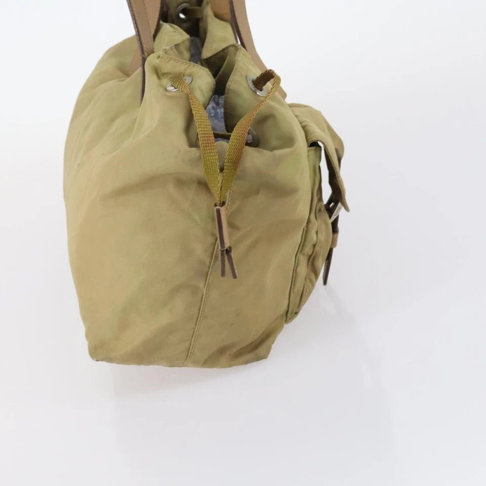 Подлинная сумка-тоут PRADA нейлон бежевый серебро 146731 - Изображение 4 из 4