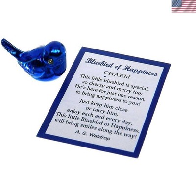 Sentimental Bluebird Pocket Charm with Inspirational Story Card for Birthdays