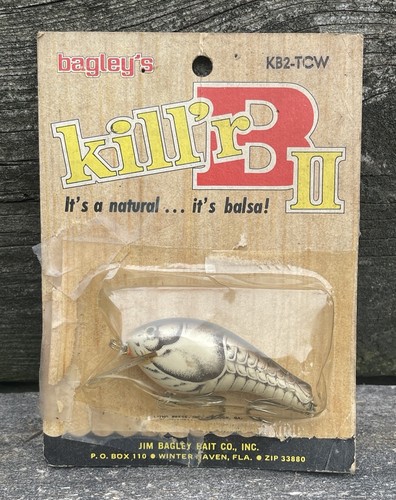 Leurre Vintage Bagley's Kill'r B2 – Crankbait Bois, Couleur Rare, Avec Boîte