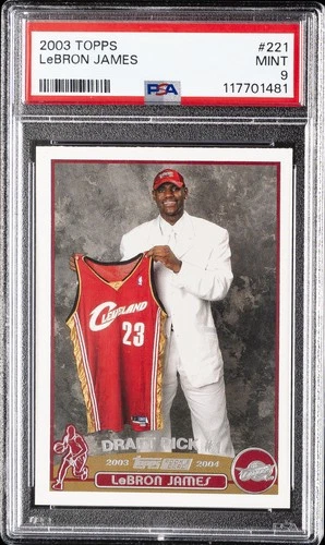 2003 TOPPS #221 LEBRON JAMES ROOKIE RC PSA 9