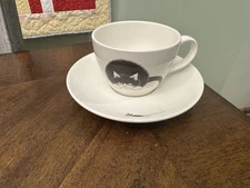 Albert Dubout 2002 Clouet France Ceramic Tea Cup Cat Pouncing On mouse Saucer