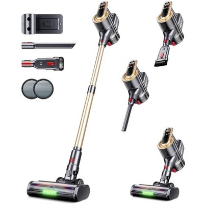 Cordless Vacuum Cleaner, 550W 45Kpa 65Mins Vacuum Cleaners for Home, Self Gold