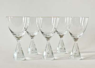 Vintage Holmegaard Princess Sherry Gläser x 5 gebogen Severin Dänemark
